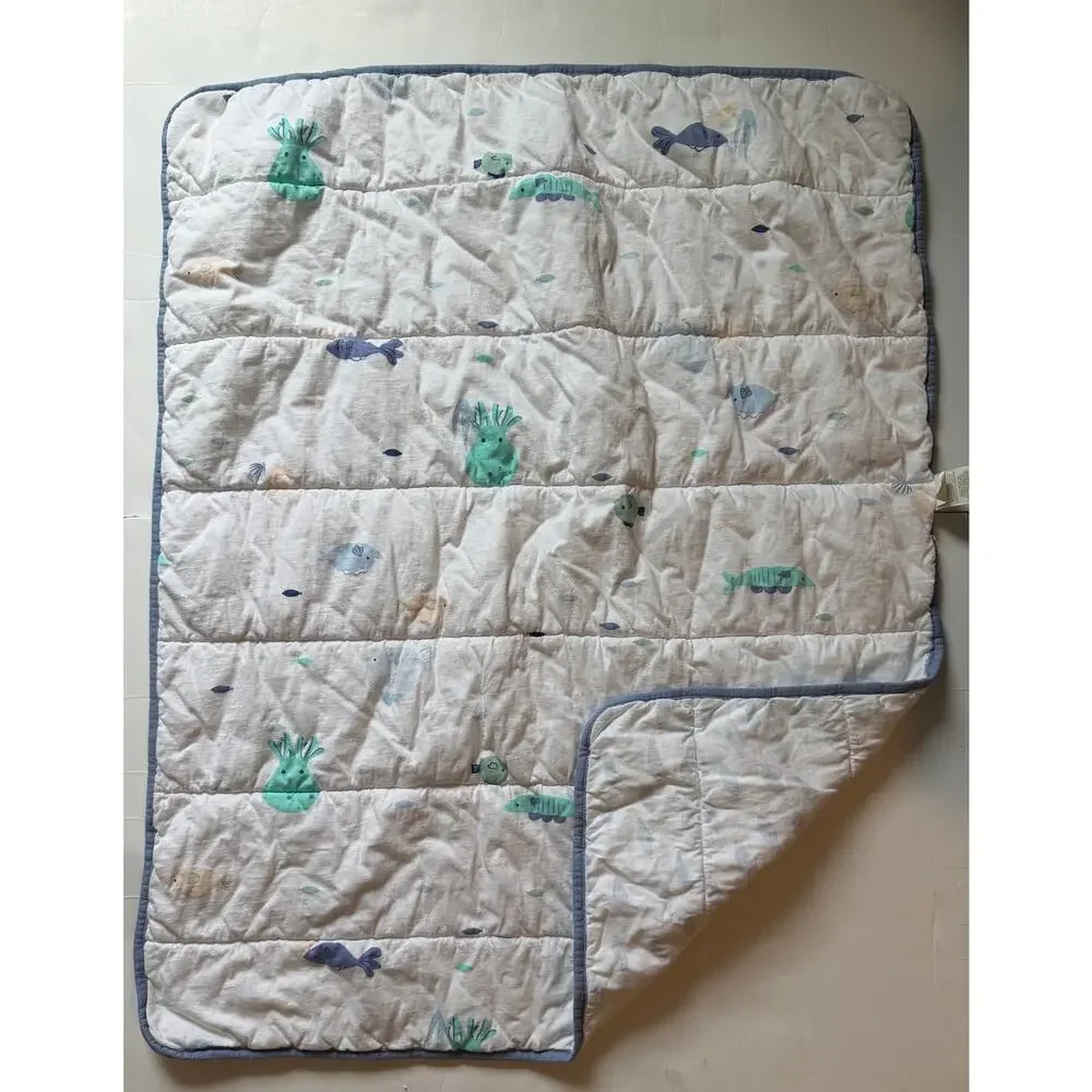 Cloud Island Target Sea Creatures Animal Fish Octopus Blue Baby Blanket Cotton